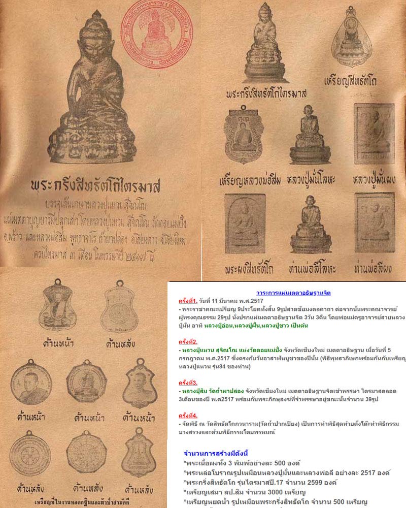 พระผงสิทธัตโถ พิธีสิทธัตโถ รุ่นไตรมาสปี 2517 - 5