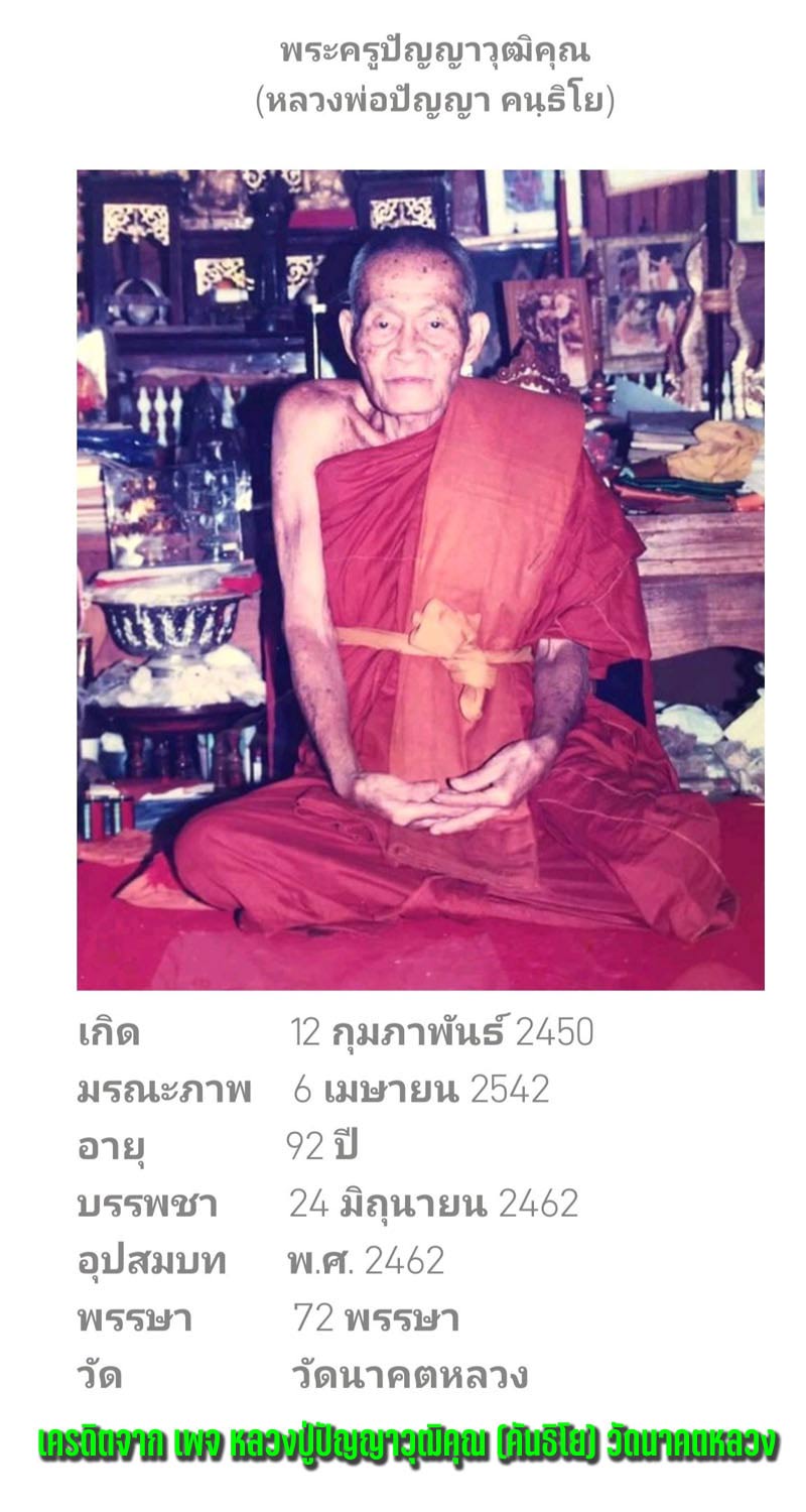 พระผงมงคลปัญญา พระครูปัญญาวุฒิคุณ วัดนาคตหลวง  จ.ลำปาง  - 4