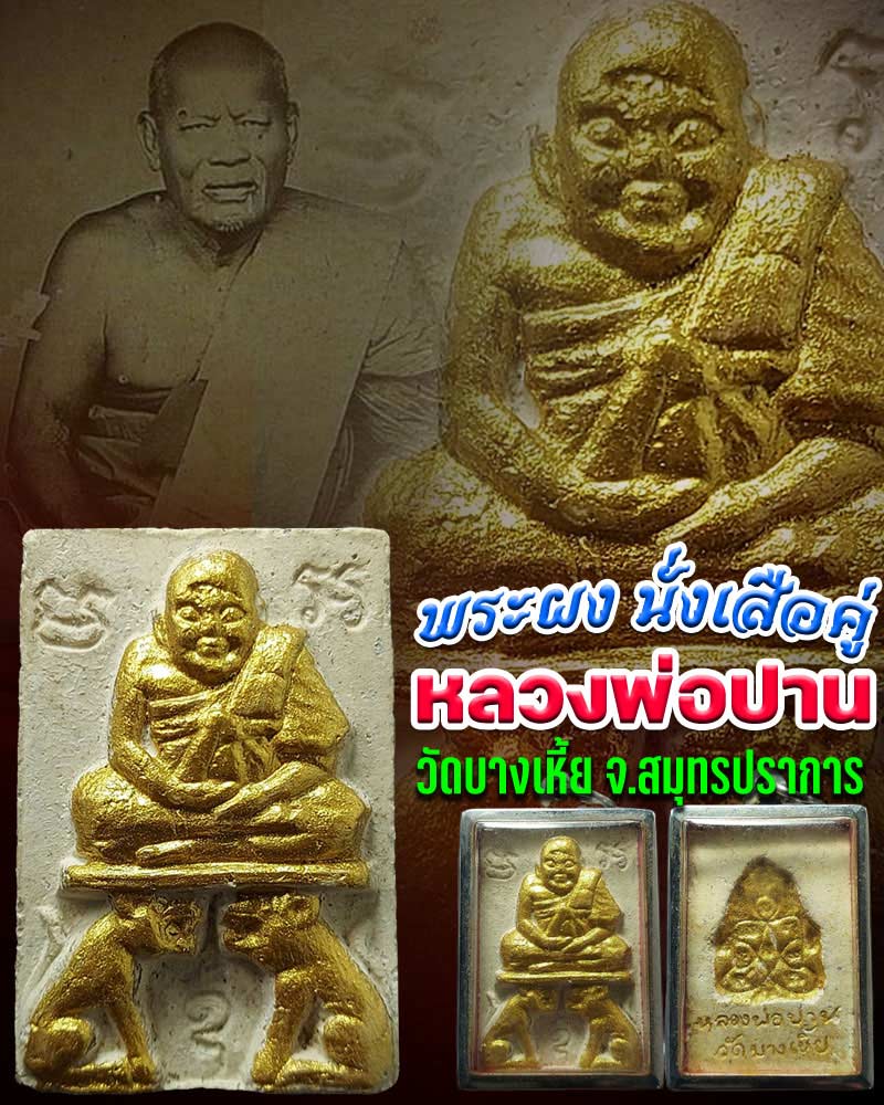 พระผง หลวงพ่อปาน วัดบางเหี้ย นั่งเสือคู่ - 1