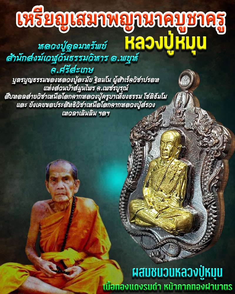 เหรียญเสมาพญานาคบูชาครู หลวงปู่หมุน รุ่นปลดหนี้ - 1