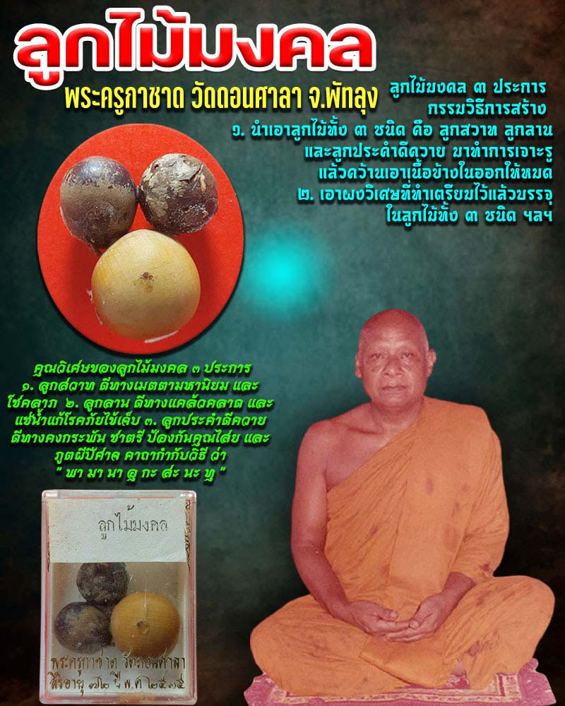 ลูกไม้มงคล พระครูกาชาด (บุญทอง) - 1