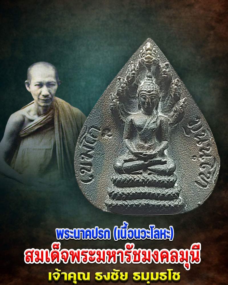 พระพิมพ์นาคปรก จ้ดสร้างโดย พระพรหมมังคลาจารย์ เนื้อนวะโลหะ - 1