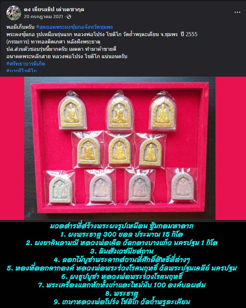 พระผงรูปเหมือน ซุ้มกอมหาลาภ หลวงพ่อโปร่ง โชติโก - 5