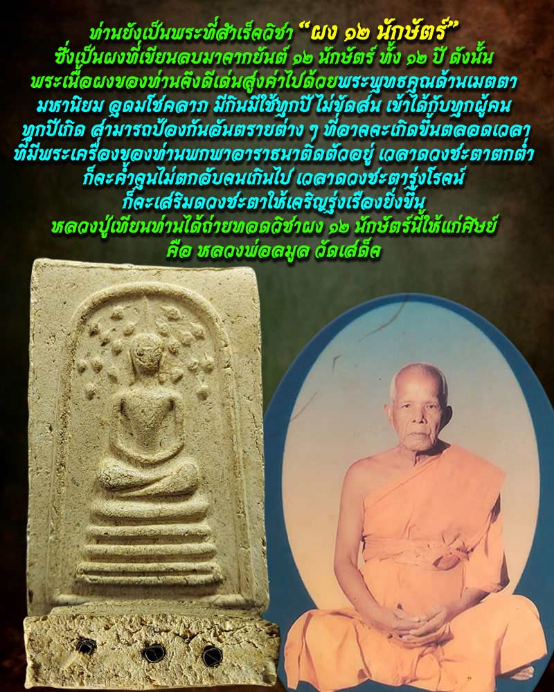 สมเด็จพิมพ์ปรกโพธิ์ หลวงพ่อลมูล วัดเสด็จ จ. ปทุมธานี ฝังตะกรุด 3 ดอก - 1