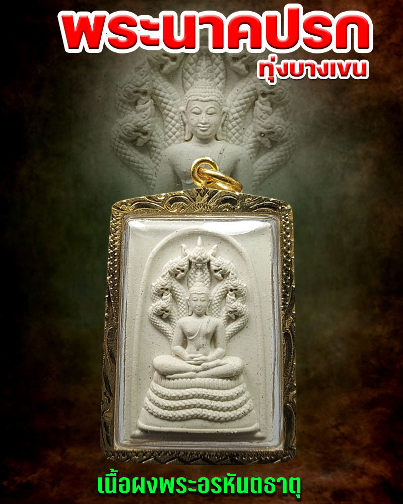 พระนาคปรกทุ่งบางเขน เนื้อผงพระอรหันตธาตุ - 1