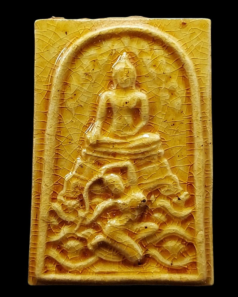 พระสมเด็จชนะมารอริยธาตุ เนื้อผงเคลือบ - 3