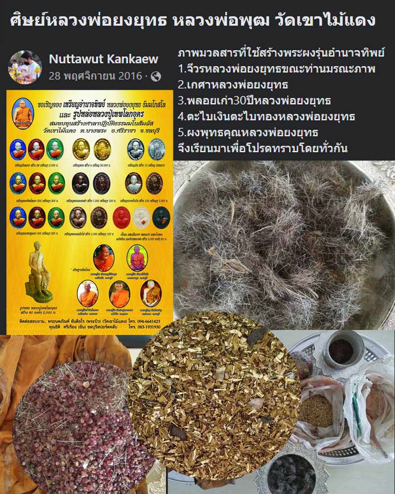 พระผง รุ่นอำนาจทิพย์ หลวงพ่อยงยุทธ วัดเขาไม้แดง - 1
