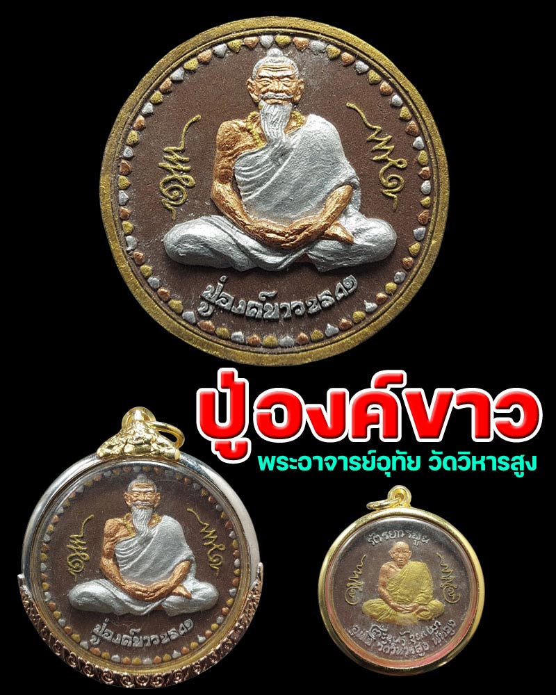ปู่องค์ขาว หลังพระอาจารย์อุทัย วัดวิหารสูง เนื้อว่าน - 1