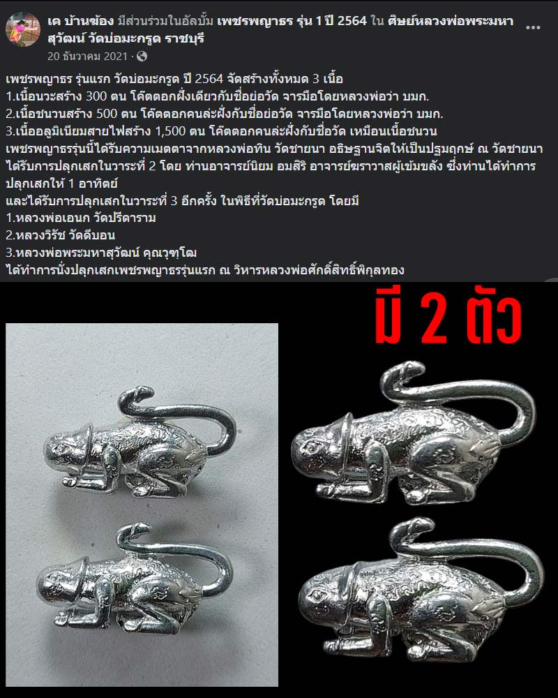 เพชรพญาธร รุ่นแรก วัดบ่อมะกรูด ปี 2564 - 3