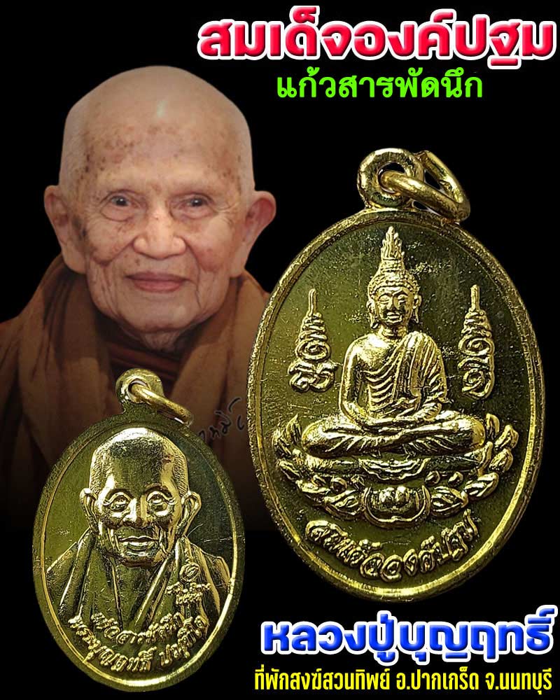 เหรียญสมเด็จองค์ปฐม หลวงปู่บุญฤทธิ์ รุ่นแก้วสารพัดนึก - 1
