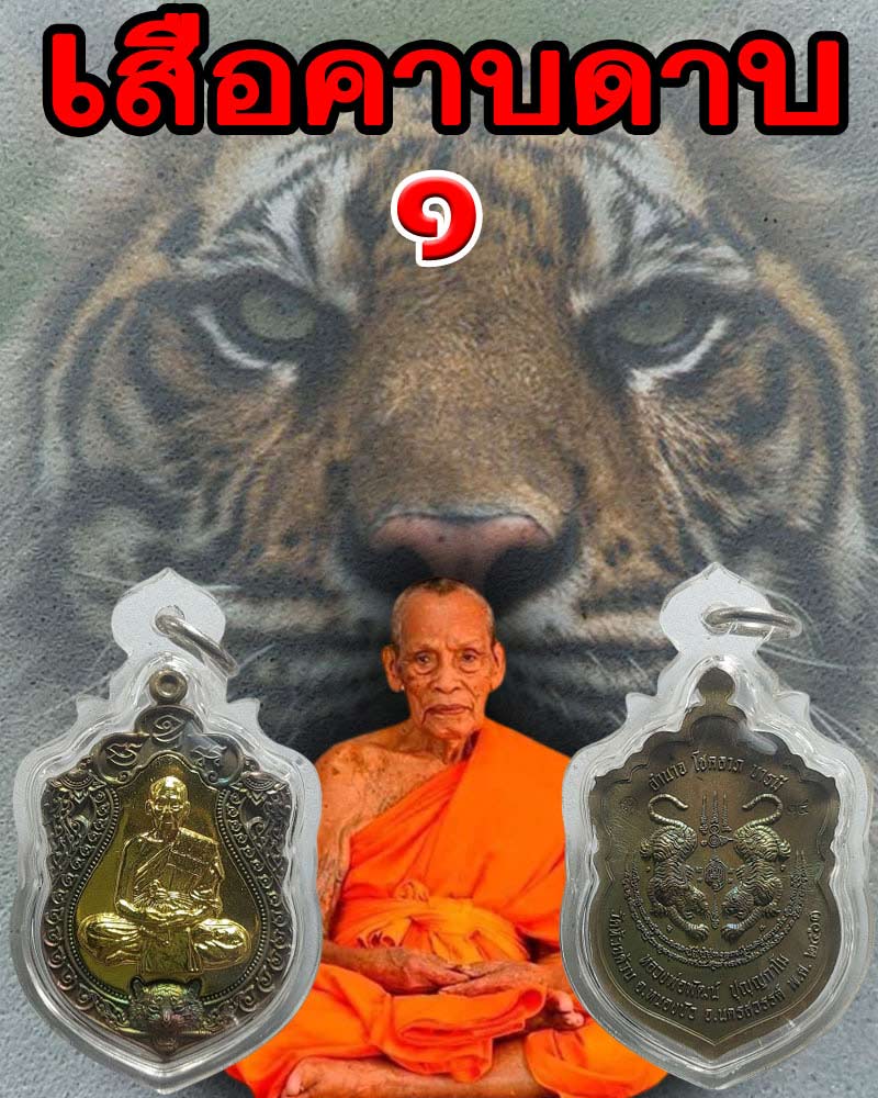เหรียญเสมา เสือคาบดาบ1 พ.ศ.2563 หลวงพ่อ​พัฒน์​ วัด​ห้วย​ด้วน  - 1