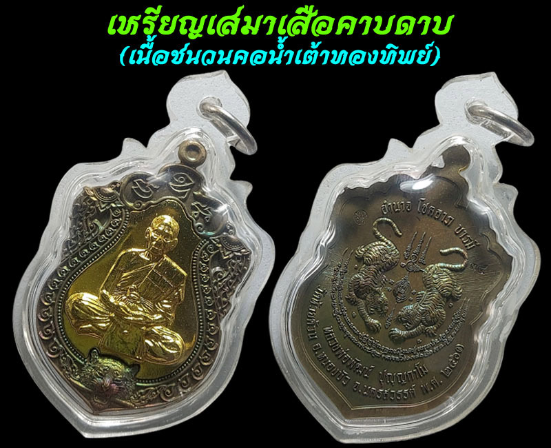 เหรียญเสมา เสือคาบดาบ1 พ.ศ.2563 หลวงพ่อ​พัฒน์​ วัด​ห้วย​ด้วน  - 2