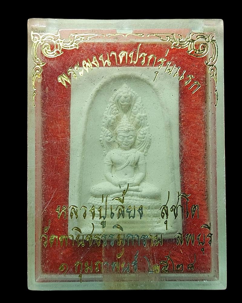 พระผงนาคปรกรุ่นแรก หลวงปู่เลี้ยง วัดพานิชธรรมิการาม จ.ลพบุรี ปี 2528 - 5