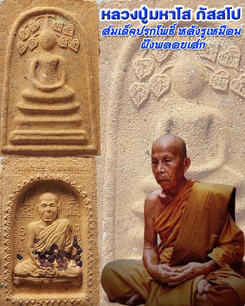 พระสมเด็จปรกโพธิ์ ฝังพลอย หลวงปู่มหาโส กัสสโป วัดป่าคำแคนเหนือ - 1