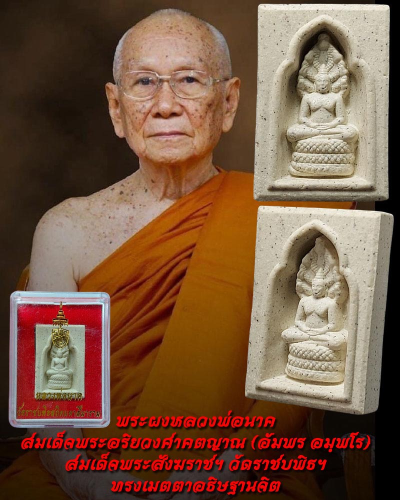 พระผงหลวงพ่อนาค สมเด็จพระอริยวงศาคตญาณ (อัมพร อมฺพโร) - 1