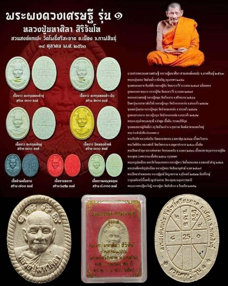 พระผงดวงเศรษฐี รุ่น ๑ หลวงปู่มหาศิลา สิริจันโท - 1