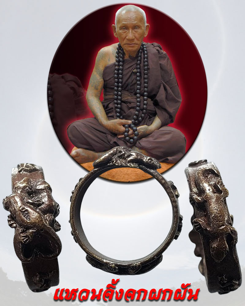 แหวนจิ้งจกผกผัน หลวงพ่อเงิน วัดถ้ำน้ำ - 1
