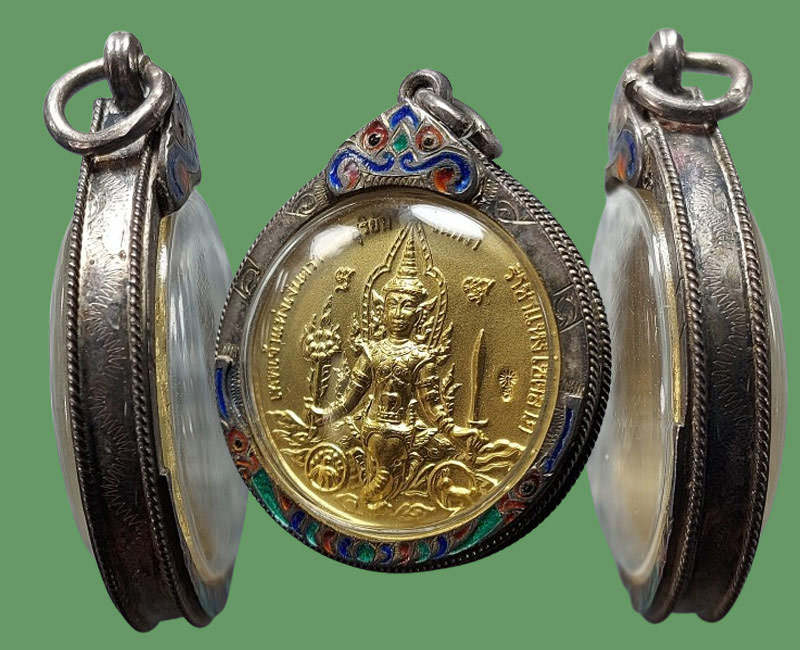 เหรียญ สุริยัน - จันทรา "เทพเจ้าแห่งเงินตรา ราชาแห่งโชคลาภ เลี่ยมเงิน - 5
