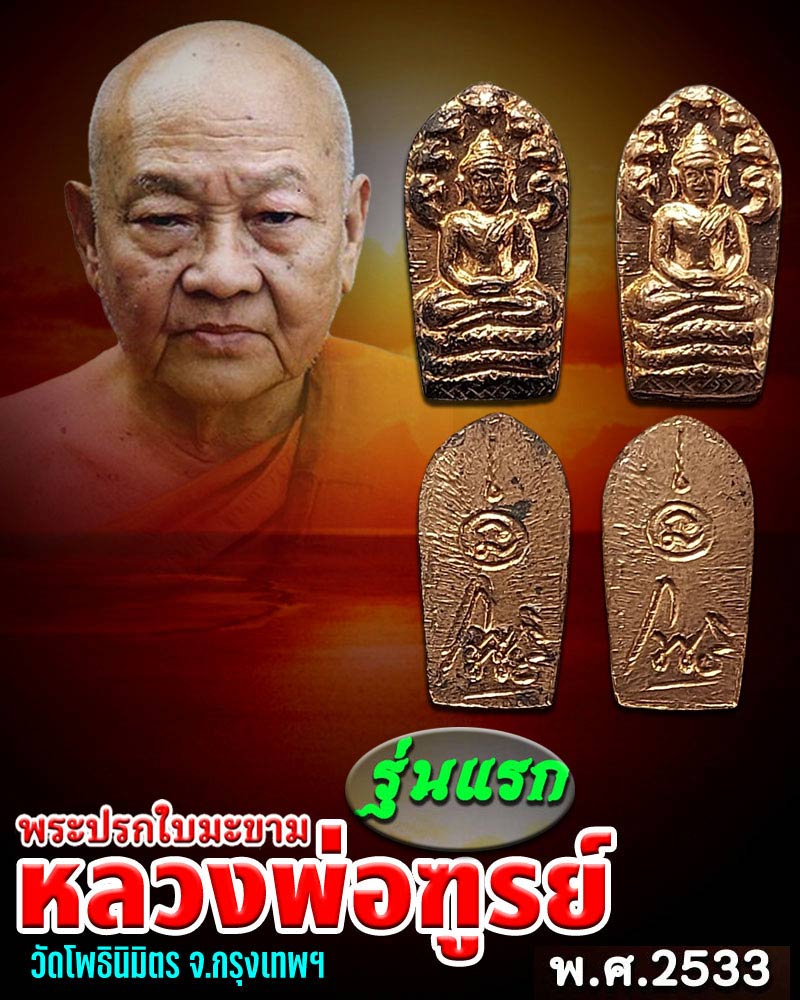 พระปรกใบมะขามรุ่นแรก หลวงพ่อฑูรย์ วัดโพธิ์นิมิตร - 1