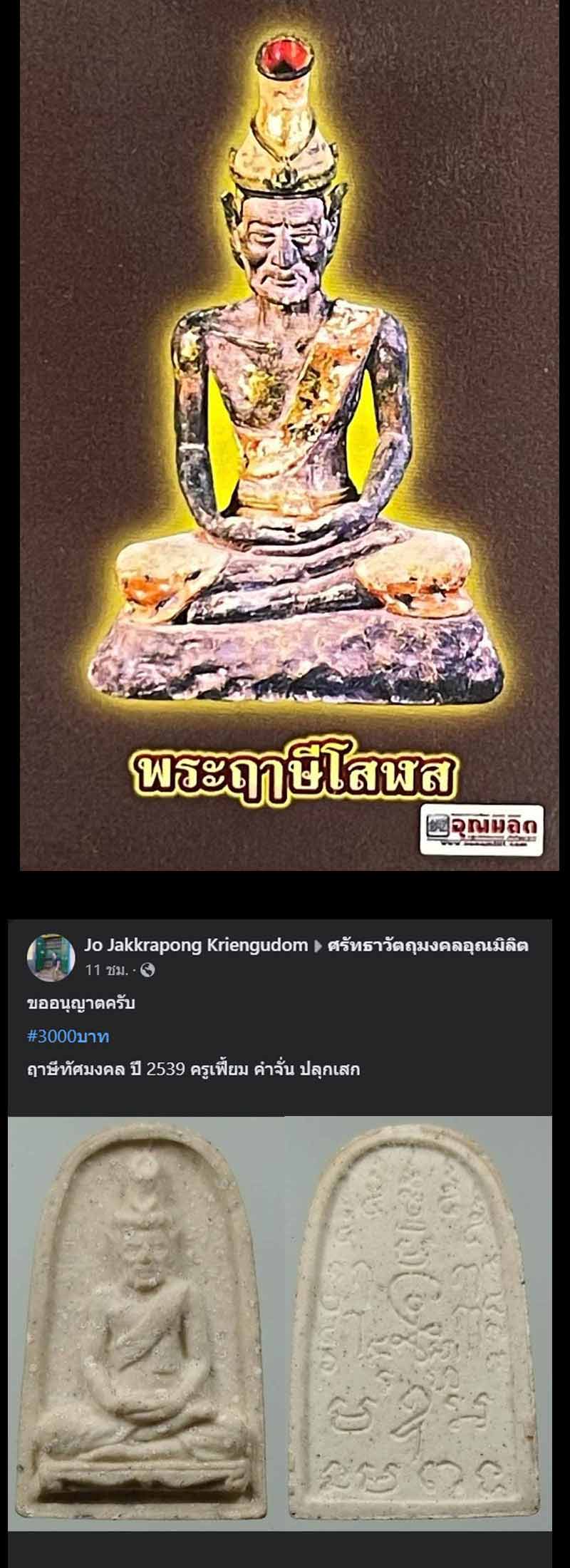 พระผงครูฤาษีโสฬสวังหน้า ปลุกเสกโดย บรมครู พ่อเฟี้ยม คำจั่น - 2