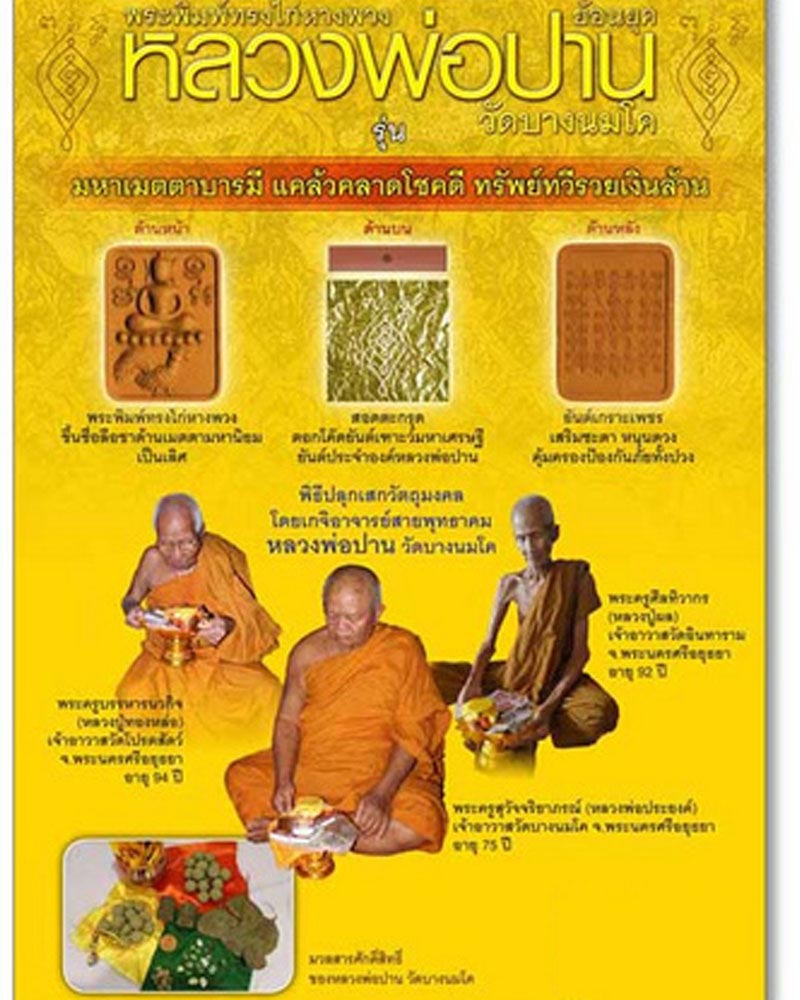 พระพิมพ์ทรงไก่หางพวง ย้อนยุค หลวงพ่อปาน วัดบางนมโค - 2