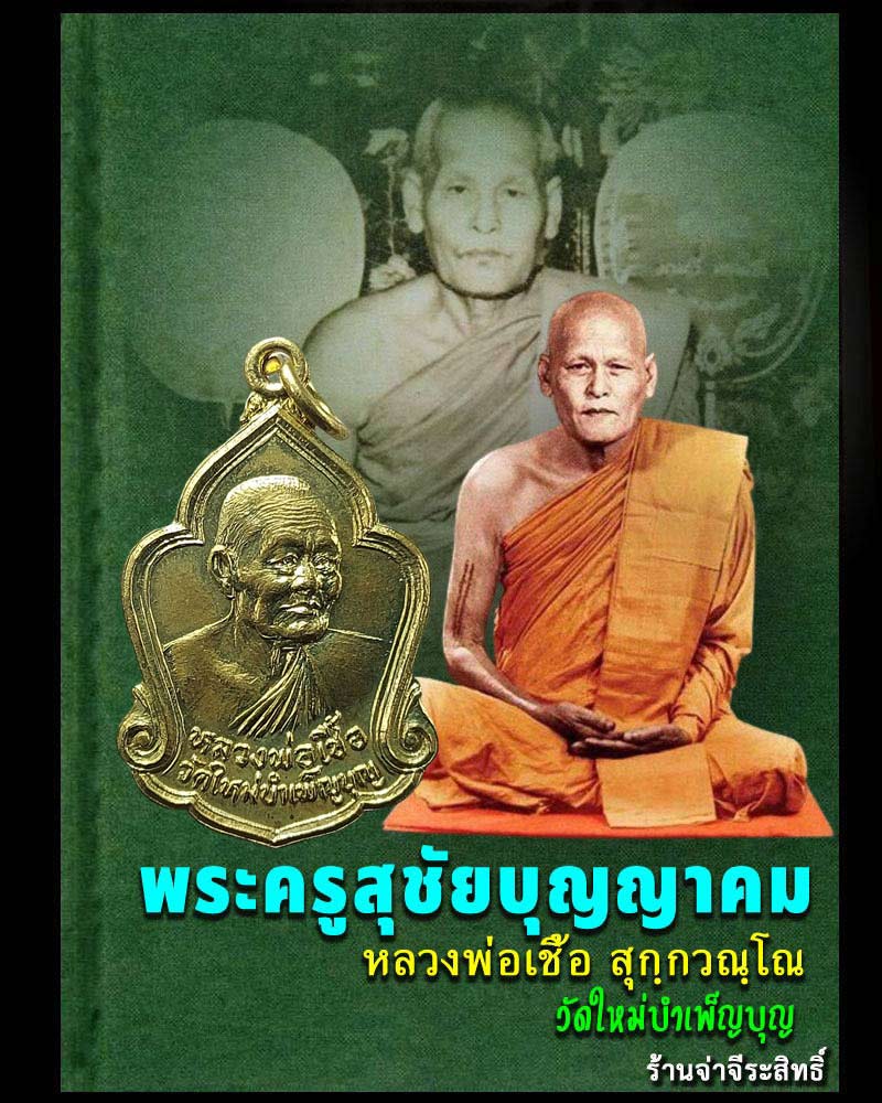 เหรียญหลวงพ่อเชื้อ วัดใหม่บำเพ็ญบุญ หลังพระพุทธ ออกวัดโบสถ์ราษฏร์บำรุง - 1