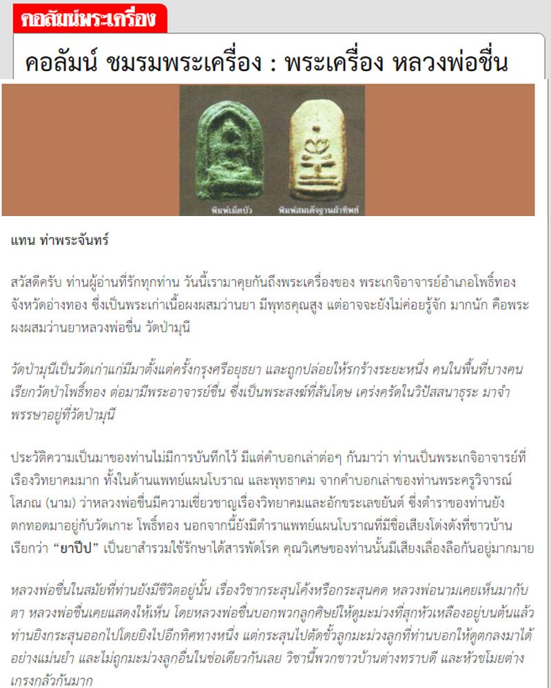 พระผงผสมว่านยา หลวงพ่อชื่น วัดป่ามุนี - 2
