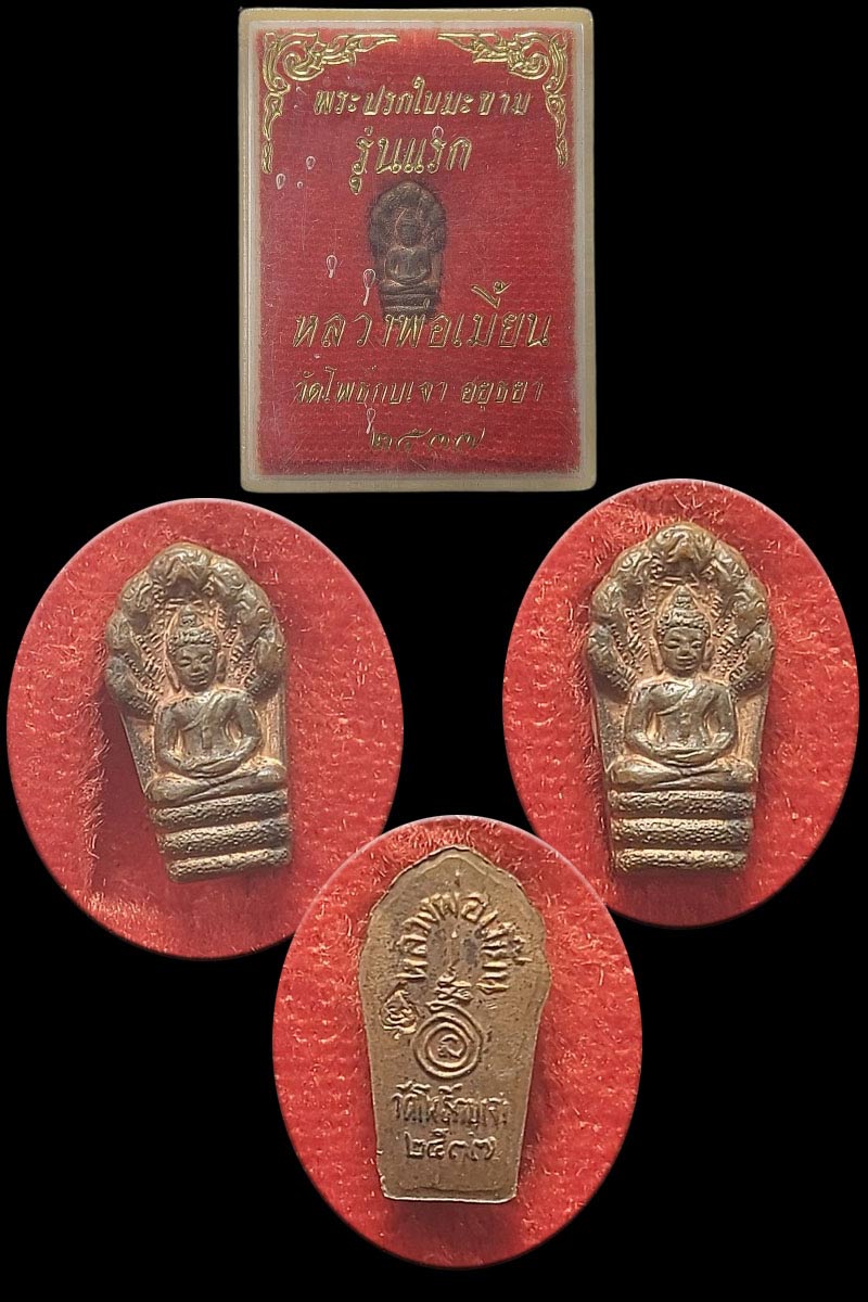 พระปรกใบมะขาม รุ่นแรก หลวงพ่อเมี้ยน วัดโพธิ์กบเจา ปี 2537 - 2