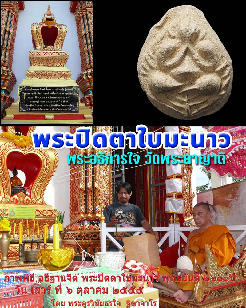 พระปิดตาใบมะนาว พระอธิการใจ วัดพระยาญาติ จ.สมุทรสงคราม ปี2555 - 1