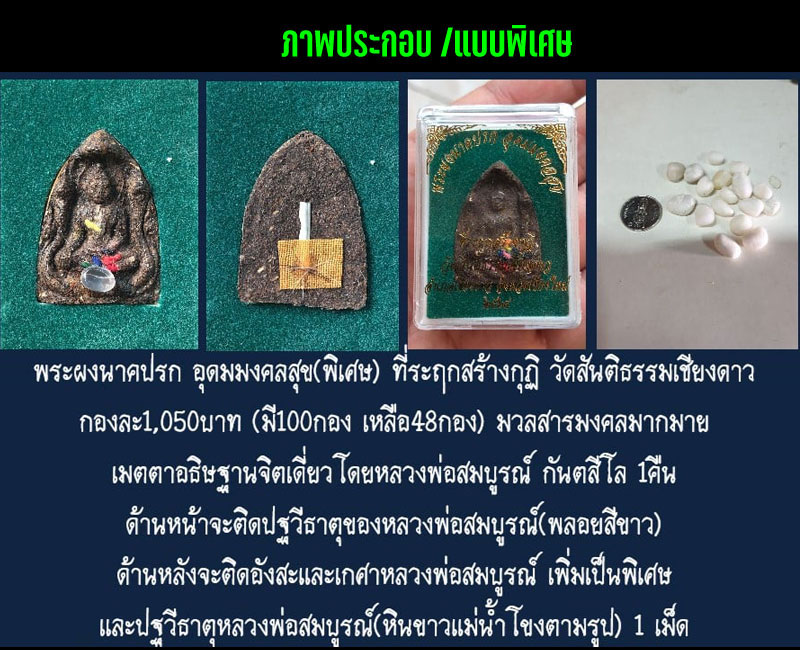 พระผงนาคปรก อุดมมงคลสุข หลวงพ่อสมบูรณ์ กันตสีโล วัดป่าสมบูรณ์ธรรม - 2