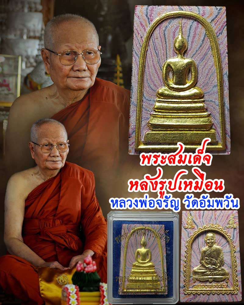 พระสมเด็จหลังรูปเหมือน หลวงพ่อจรัญ วัดอัมพวัน จ.สิงห์บุรี ปี 2553 - 1