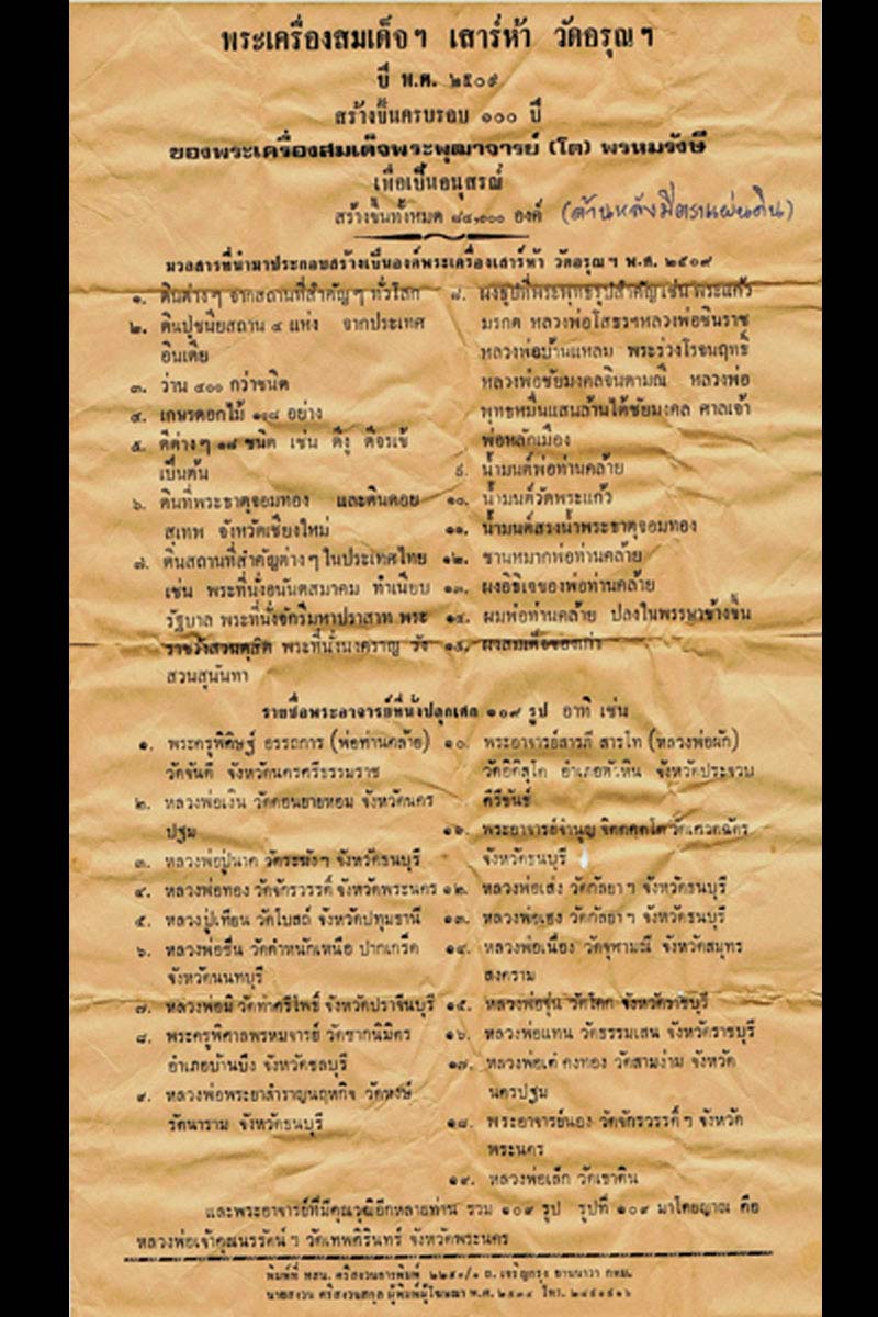 พระเครื่อง เสาร์ห้า วัดอรุณฯ ปี 2509 พิมพิ์ไสยาสน์ - 5