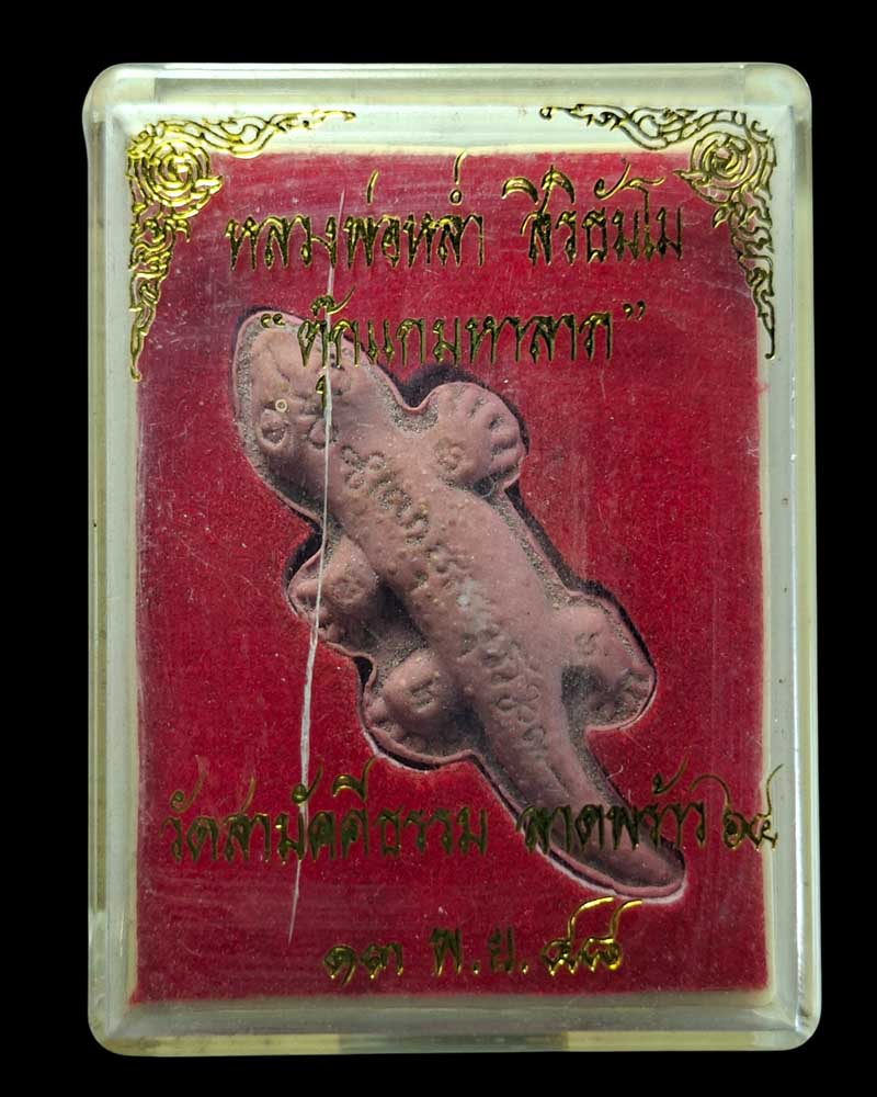 ตุ๊กแกมหาลาภ เนื้อผง รุ่นแรก หลวงพ่อหล่ำ วัดสามัคคีธรรม - 3