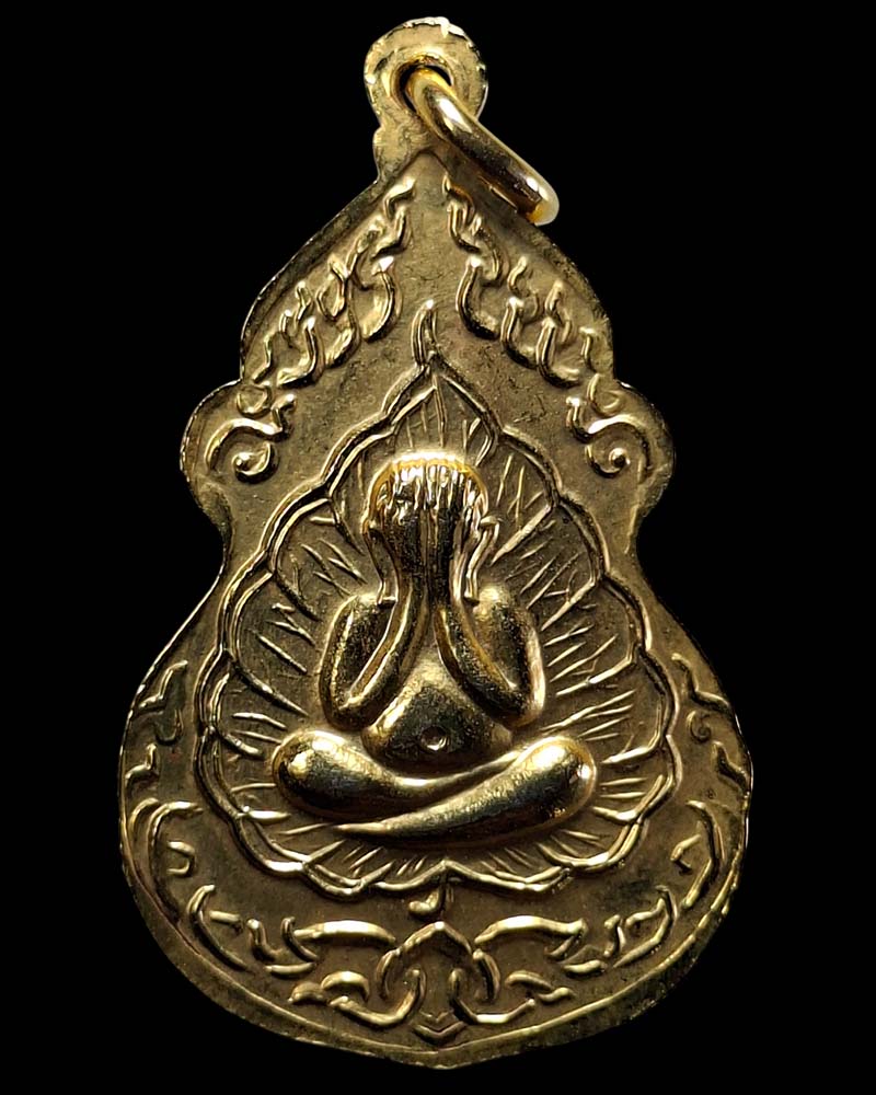 เหรียญพระอินทร์หลังพระปิดตา เนื้อกะไหล่ทองลงยา - 3