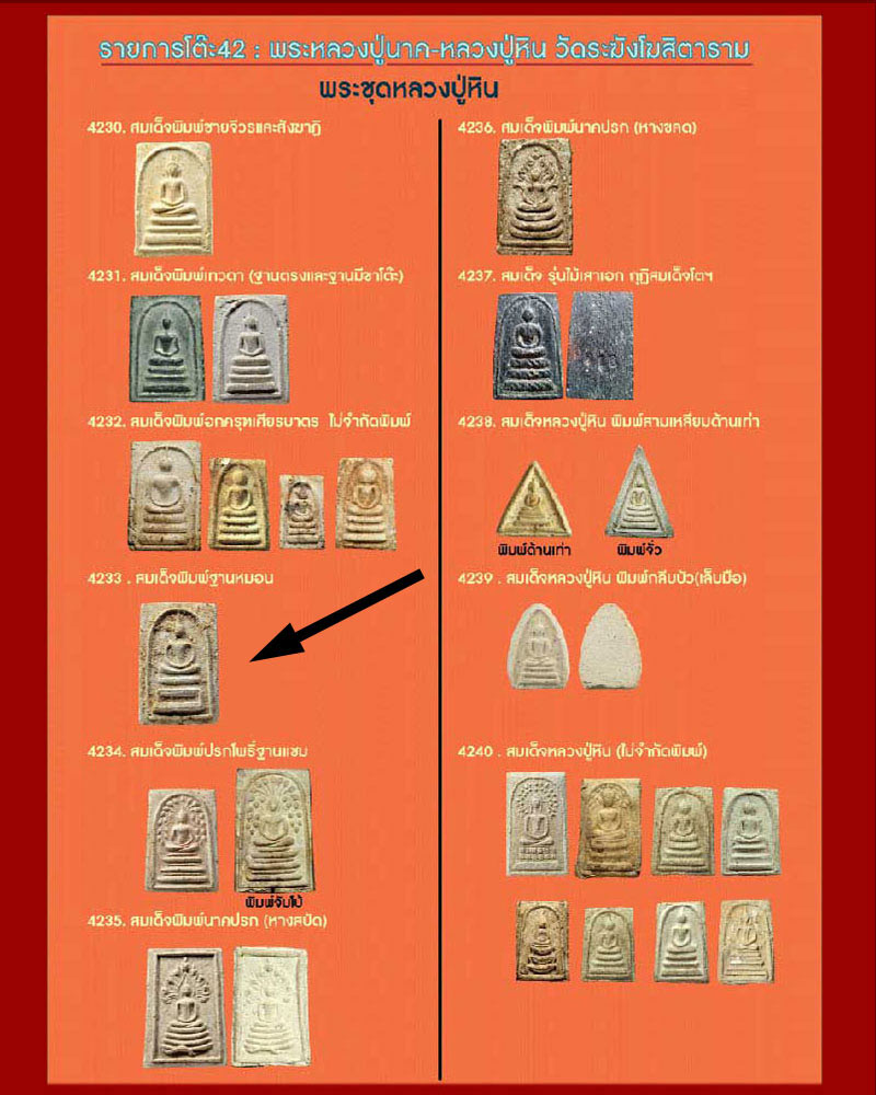 พระสมเด็จฐานหมอน พิมพ์ขาโต๊ะ ปี 2500 หลวงปู่หิน วัดระฆัง - 3