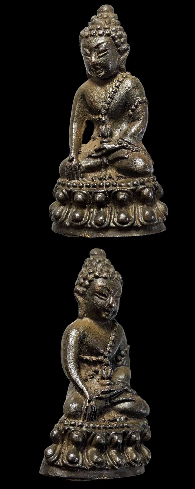 พระกริ่ง หลวงปู่ชอบ ฐานสโม รุ่นสมปรารถนาเฮง เนื้อนวโลหะ ปี 2535 - 3