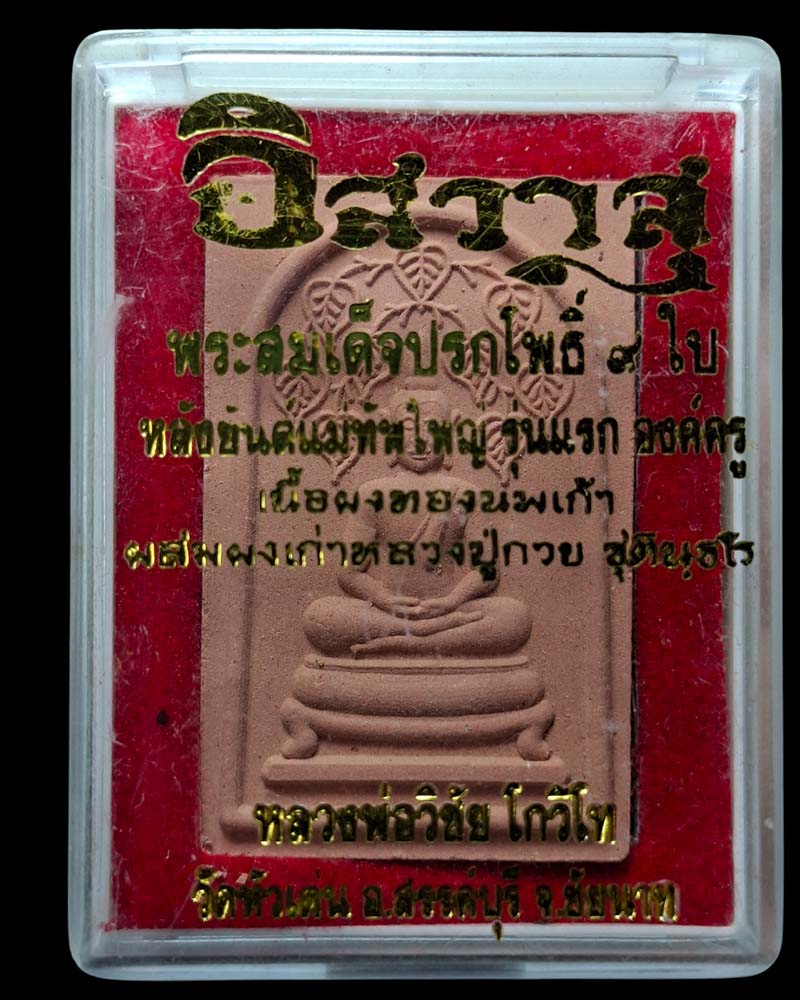 ปรกโพธิ์ 9 ใบ รุ่นองค์ครู หลวงพ่อวิชัย วัดหัวเด่น จ.ชัยนาท ปี 2556  - 4