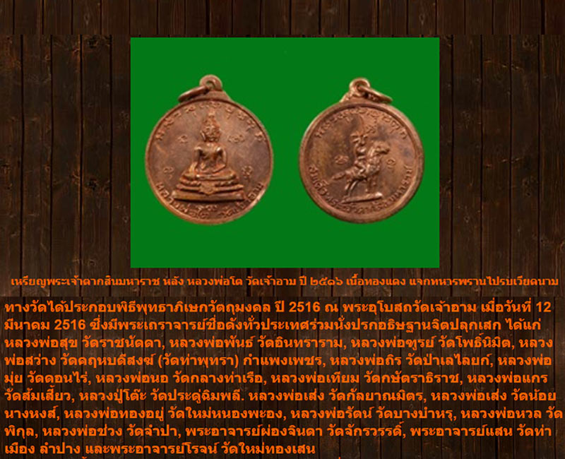 เหรียญพระเจ้าตากสิน วัดเจ้าอาม ปี 2516 - 2