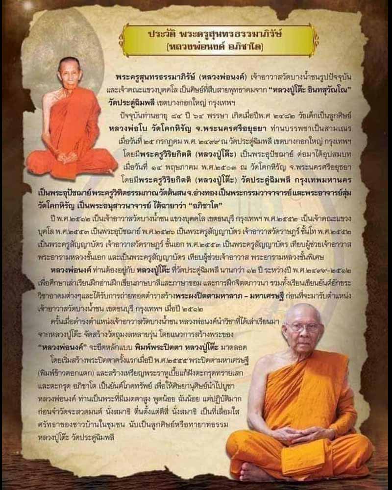  ตะกรุด เนื้อตะกั่ว หลวงพ่อนงค์ อภิชาโต วัดบางน้ำชน  - 1