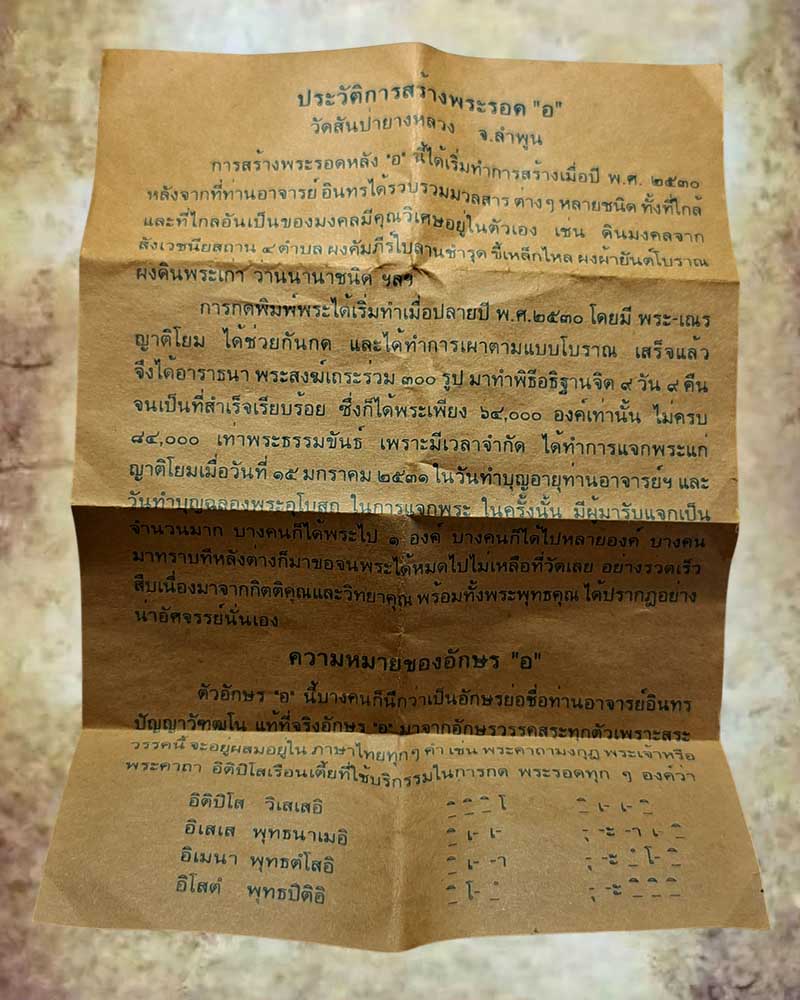 พระรอด หลัง อ รุ่นแรก ครูบาอินทร วัดสันป่ายางหลวง จ.ลำพูน - 4