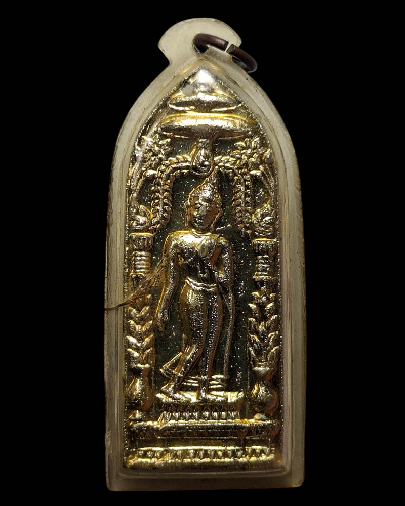 พระลีลากำแพงนิ้วซุ้มฉัตร หลวงพ่อขอม วัดไผ่โรงวัว  ปี 2505 - 2