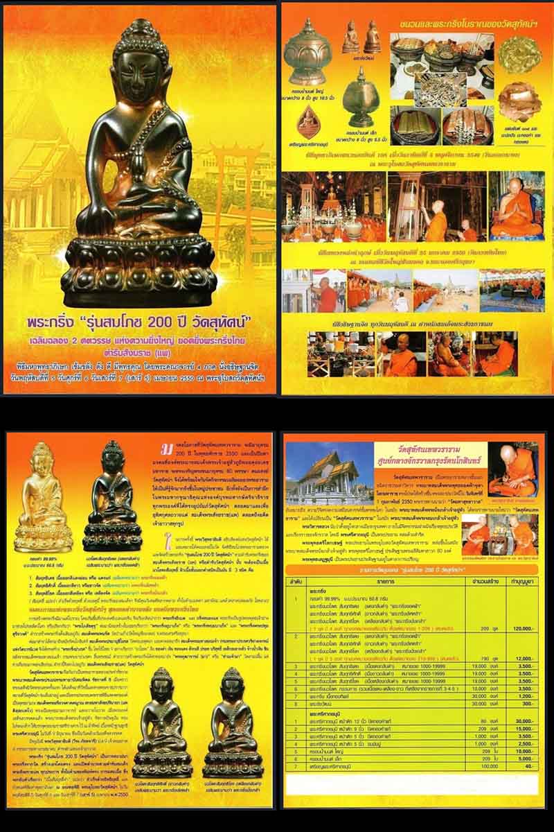 พระกริ่งสมโภช 200 ปี วัดสุทัศน์ นวะโลหะ (กรรมการ) ปี 2550 - 2