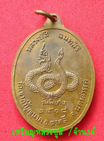 เหรียญหลวงปู่สี  หลังพญานาค ปี 2518