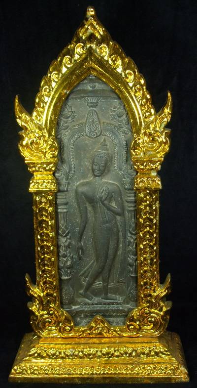 พระบูชากำแพงศอก ลพ.ขอม วัดไผ่โรงวัว ... พร้อมซุ้มอลังการ
