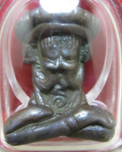 พระปิดตาออกเนื้อสำริดเก่าไม่ทราบวัดเกจิสร้าง