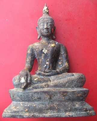 พระบูชาสมัยอู่ทอง หน้าตัก 7 นิ้ว ( เนื้อสำริด )