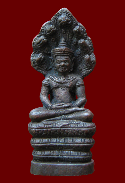 *พระนาคปรก เนื้อโลหะ หลังตรา*