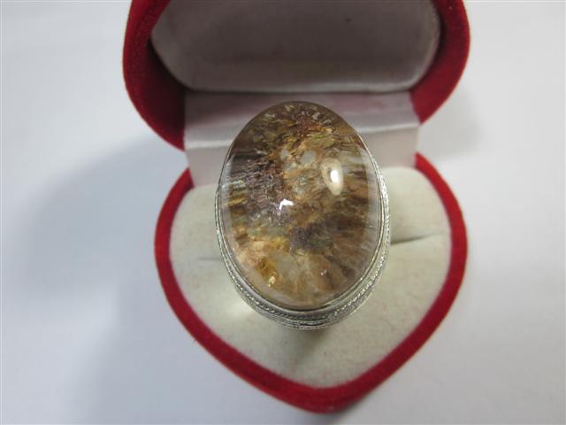 แหวนชายเงินแท้92.5%พลอยโป่งข่ามใส ปวกสามกษัตริย์ สวย แต่ไม่แพง