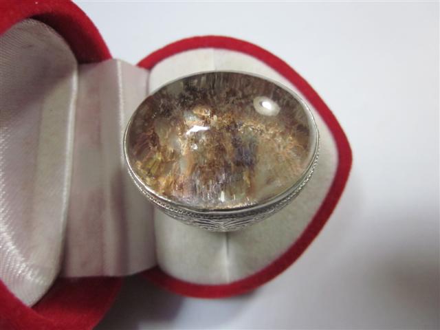 แหวนชายเงินแท้92.5%พลอยโป่งข่ามใส ปวกสามกษัตริย์ สวย แต่ไม่แพง