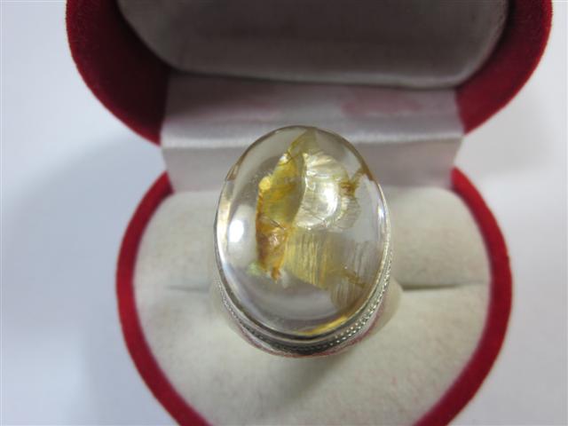 แหวนชายเงินแท้92.5%พลอยโป่งข่ามใส แก้วเข้าแก้ว สวยๆ ราคาไม่แพง